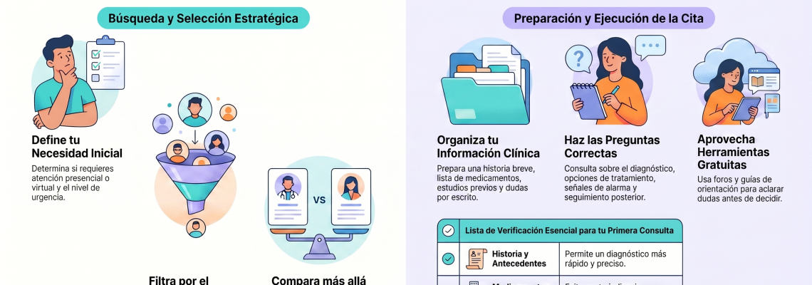 Cómo elegir especialista y prepararte para tu primera consulta