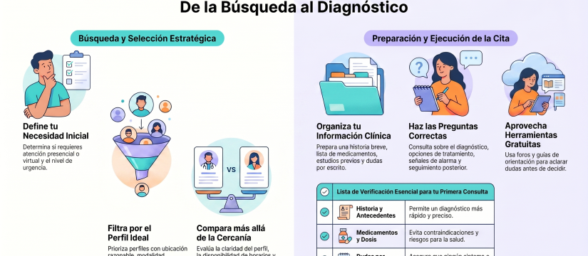 Cómo elegir especialista y prepararte para tu primera consulta